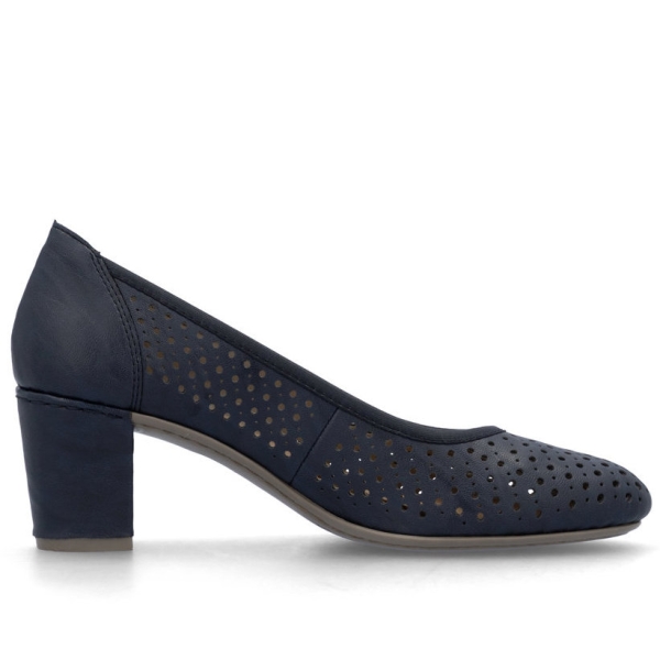 Czółenka damskie ażurowe Rieker 41057-14 BLUE