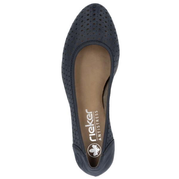Czółenka damskie ażurowe Rieker 41057-14 BLUE