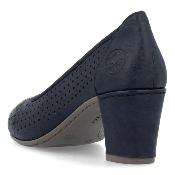 Czółenka damskie ażurowe Rieker 41057-14 BLUE
