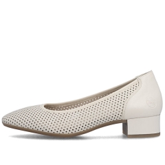 Czółenka ażurowe damskie Rieker 43459-60 BEIGE