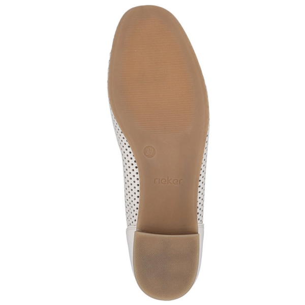 Czółenka ażurowe damskie Rieker 43459-60 BEIGE
