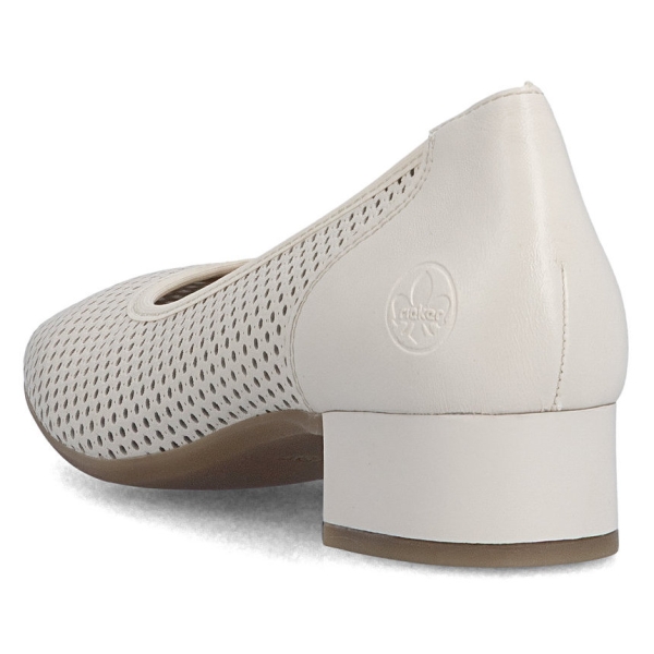 Czółenka ażurowe damskie Rieker 43459-60 BEIGE