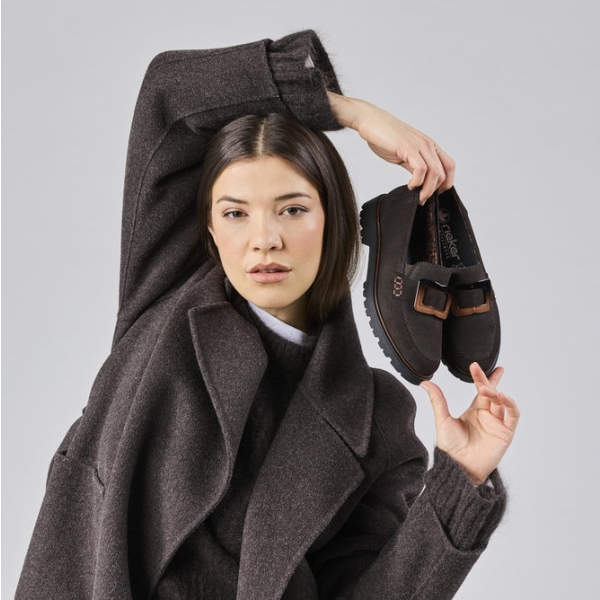 Mokasyny damskie Rieker 45553-25 BROWN