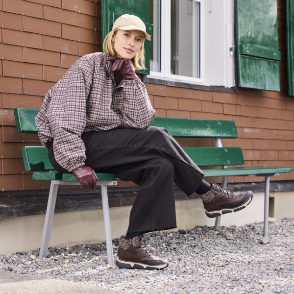 Trzewiki damskie wodoodporne Rieker 45956-25 BROWN COMBINATION