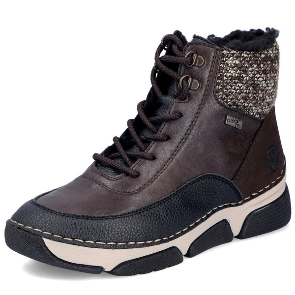 Trzewiki damskie wodoodporne Rieker 45956-25 BROWN COMBINATION
