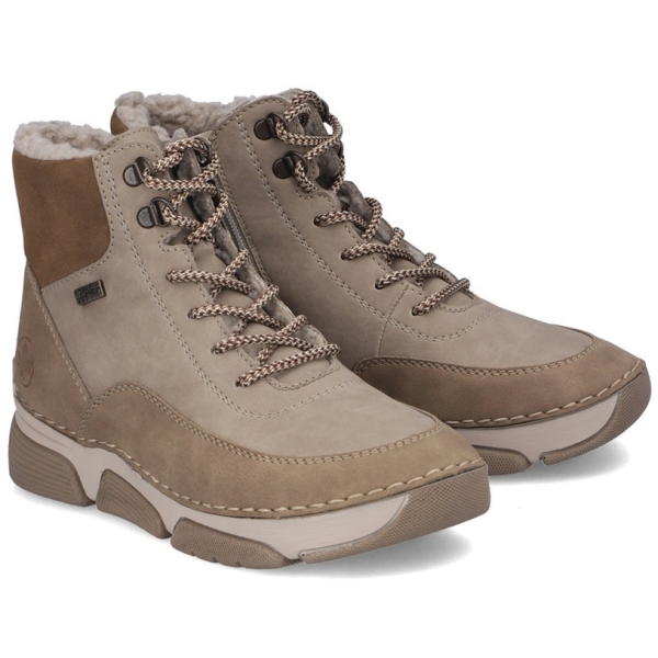 Trzewiki damskie wodoodporne Rieker 45956-64 BEIGE COMBINATION