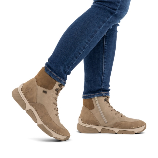 Trzewiki damskie wodoodporne Rieker 45956-64 BEIGE COMBINATION