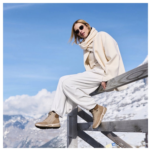 Trzewiki damskie wodoodporne Rieker 45956-64 BEIGE COMBINATION
