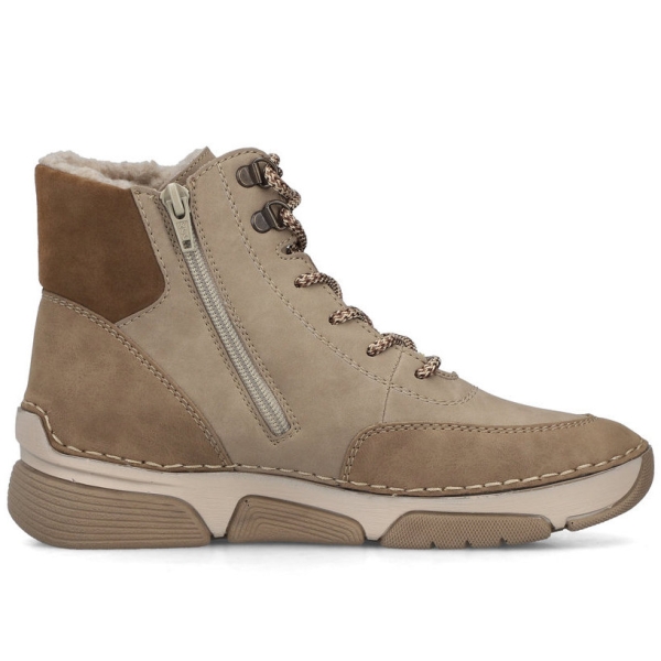 Trzewiki damskie wodoodporne Rieker 45956-64 BEIGE COMBINATION