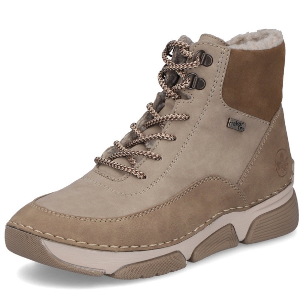 Trzewiki damskie wodoodporne Rieker 45956-64 BEIGE COMBINATION