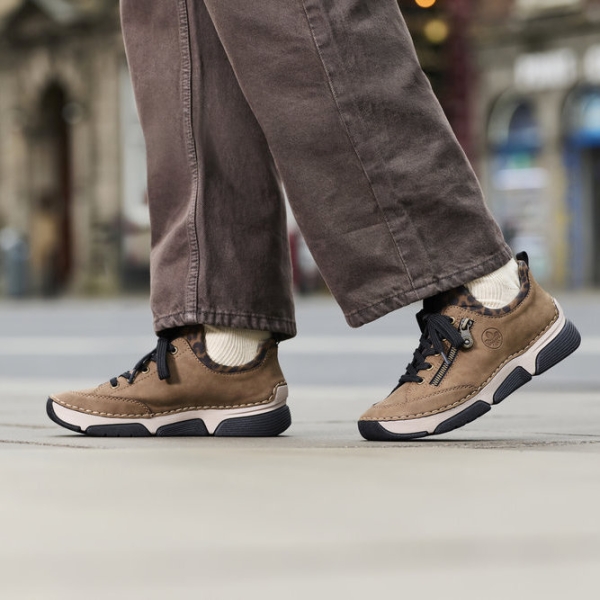 Sneakersy damskie Rieker 45973-24 BROWN