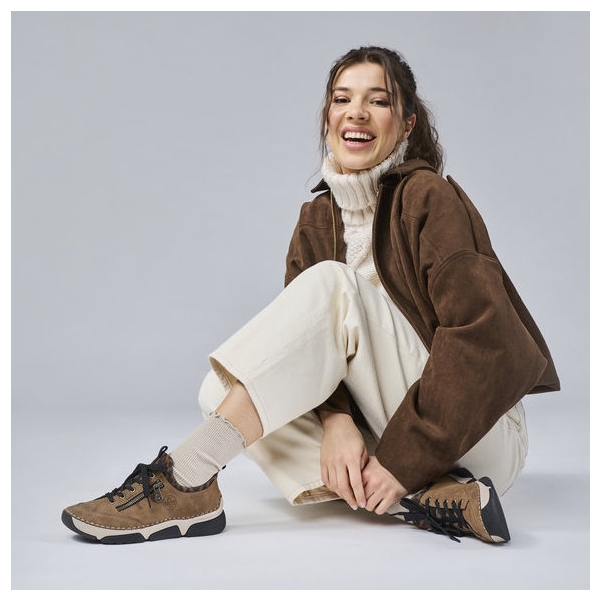 Sneakersy damskie Rieker 45973-24 BROWN