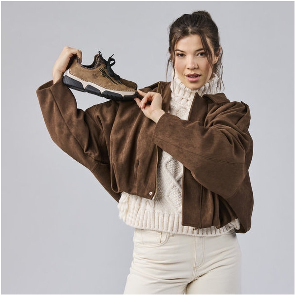 Sneakersy damskie Rieker 45973-24 BROWN