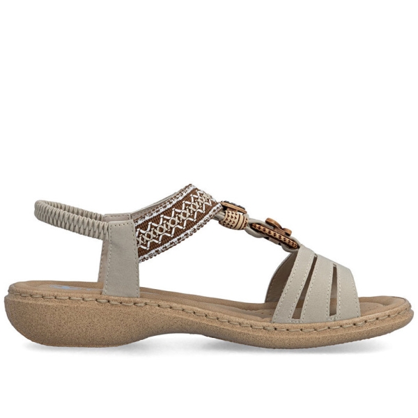 Sandały damskie Rieker 61855-62 BEIGE