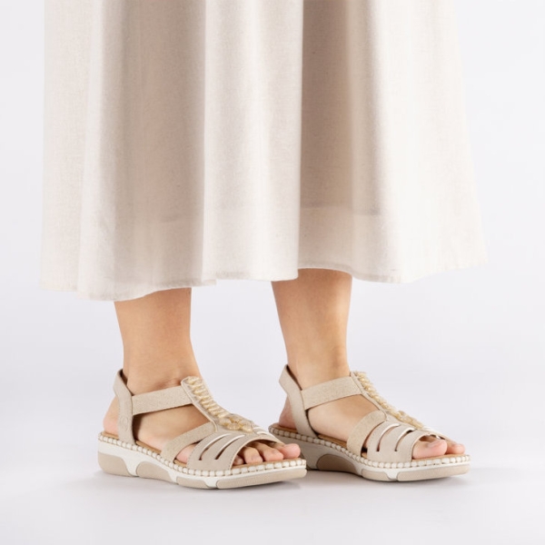 Sandały damskie Rieker 66201-62 BEIGE