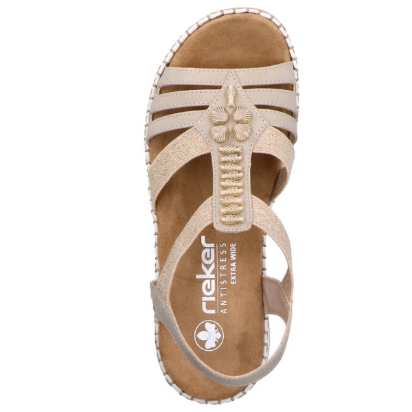 Sandały damskie Rieker 66201-62 BEIGE