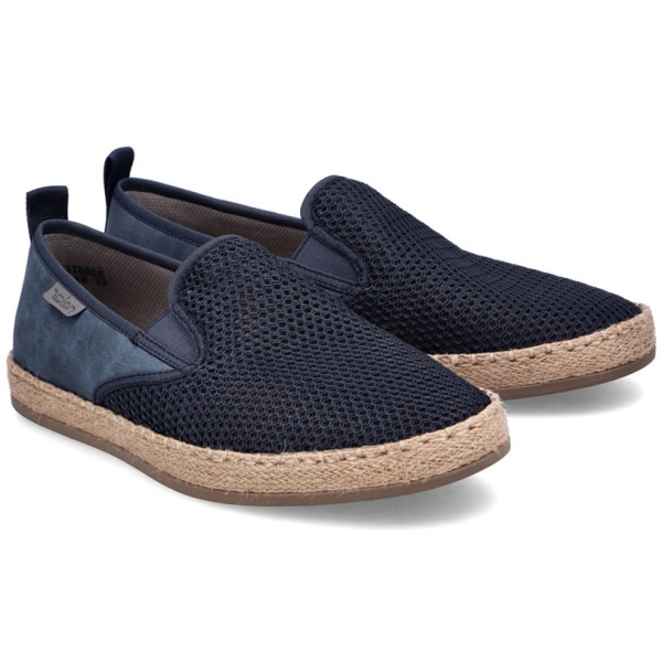 Mokasyny espadryle męskie Rieker B2661-14 BLUE