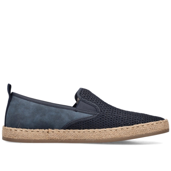 Mokasyny espadryle męskie Rieker B2661-14 BLUE
