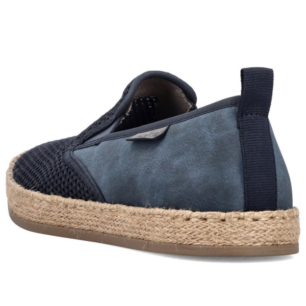 Mokasyny espadryle męskie Rieker B2661-14 BLUE