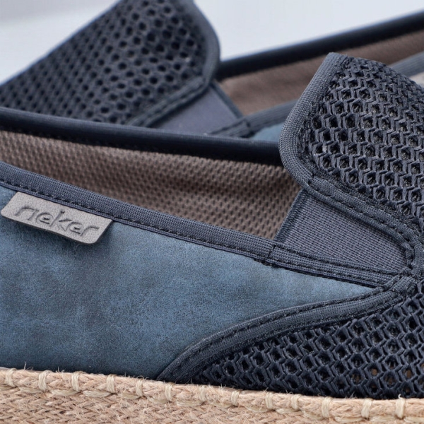Mokasyny espadryle męskie Rieker B2661-14 BLUE