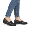 Mokasyny damskie z wycięciami Rieker L5358-00 BLACK