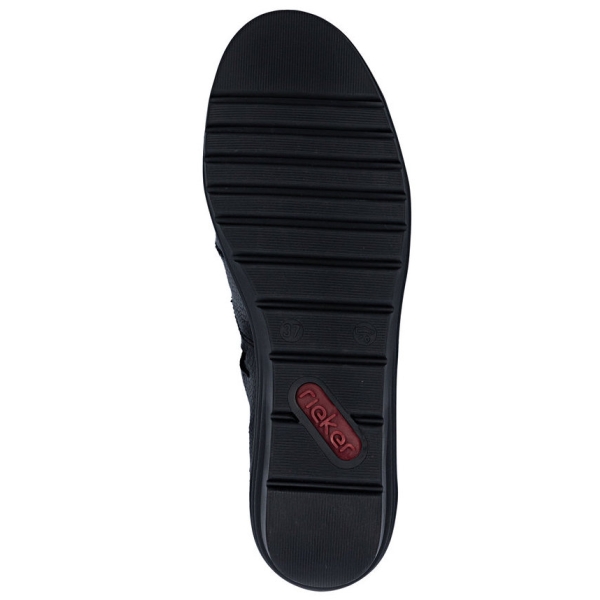 Mokasyny damskie z wycięciami Rieker L5358-00 BLACK