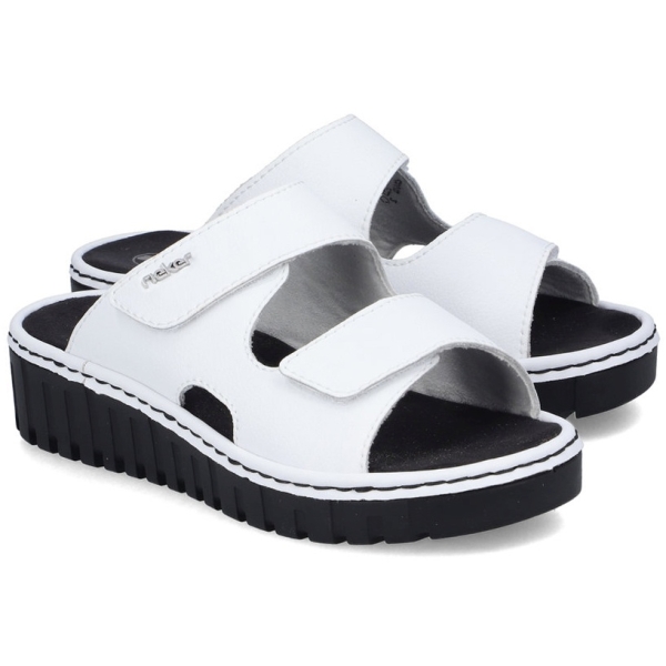 Klapki damskie Rieker V1392-80 WHITE
