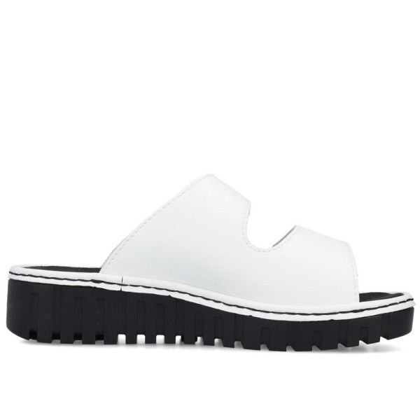 Klapki damskie Rieker V1392-80 WHITE
