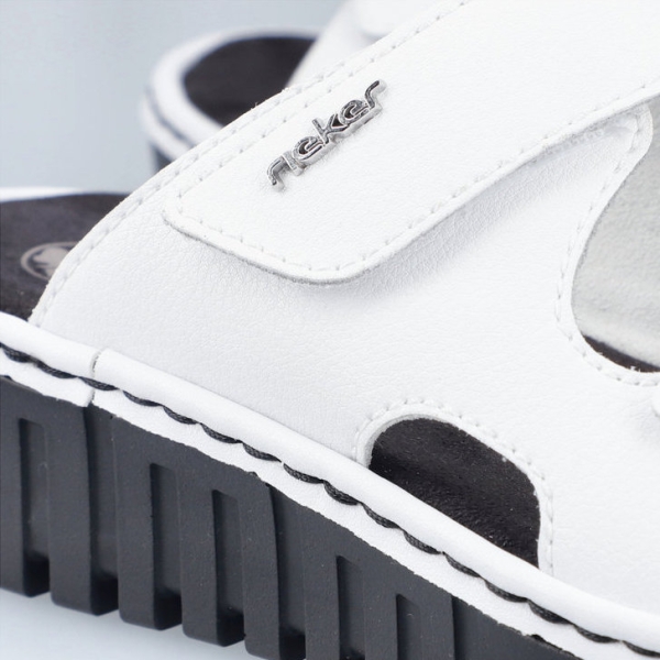 Klapki damskie Rieker V1392-80 WHITE
