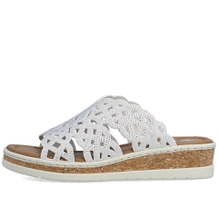 Klapki damskie Rieker V4189-80 WHITE
