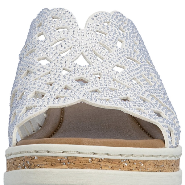 Klapki damskie Rieker V4189-80 WHITE