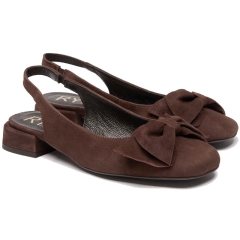 Czółenka damskie z odkrytą piętą Ryłko 2AEY3__ _3TIF BROWN