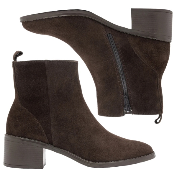 Botki damskie Ryłko 4W607___ _CS9F BROWN