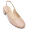 Czółenka damskie z odkrytą piętą Ryłko D4EY8_T_ _6NLF BEIGE