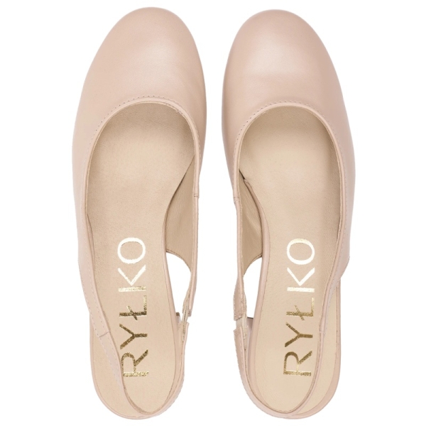 Czółenka damskie z odkrytą piętą Ryłko D4EY8_T_ _6NLF BEIGE