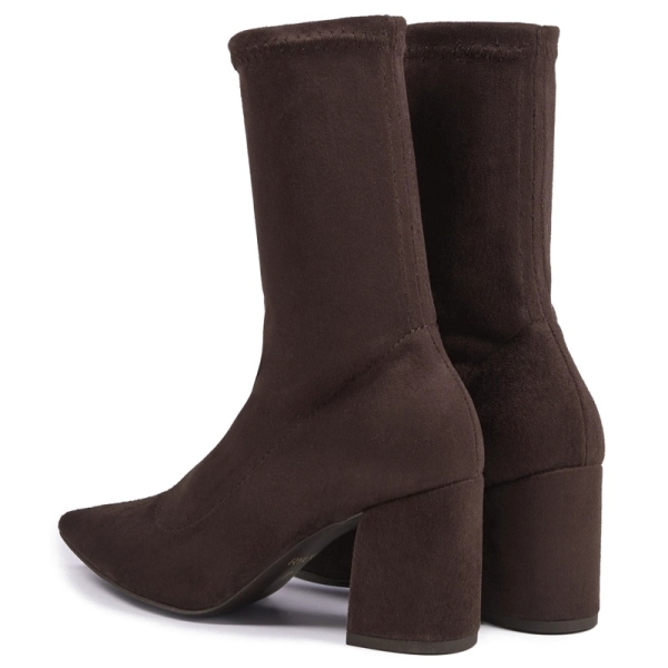 Botki damskie skarpetkowe Ryłko N7VV5_T4 _2RHF BROWN