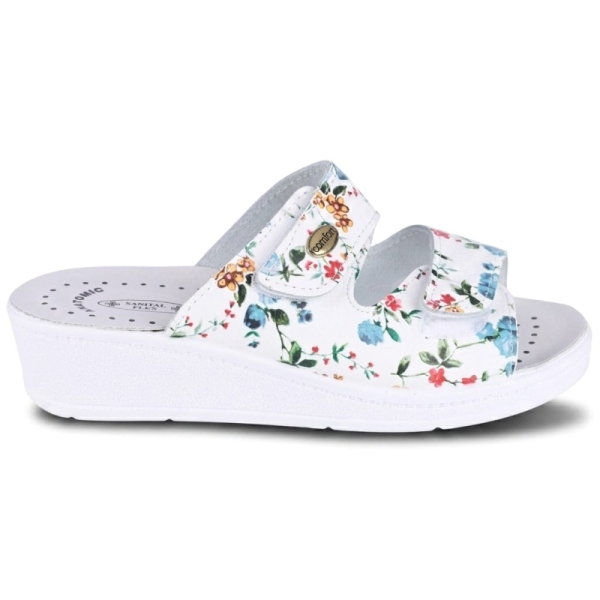 Klapki damskie zdrowotne Sanital Flex 714/l FLOWERS