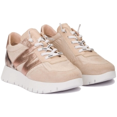Sneakersy damskie Wonders A-24100 TREND V BEIG NYLON FOG TAUPE