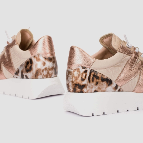Sneakersy damskie Wonders A-24100 TREND V BEIG NYLON FOG TAUPE