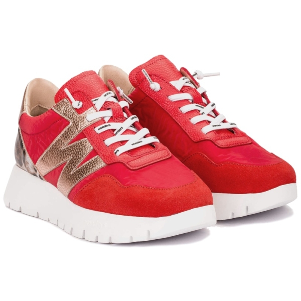 Sneakersy damskie Wonders A-24100 TREND V FLAME NYLON FOG ROJO