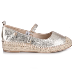 Espadryle damskie z paskiem Xti 145028 Z.C. ORO