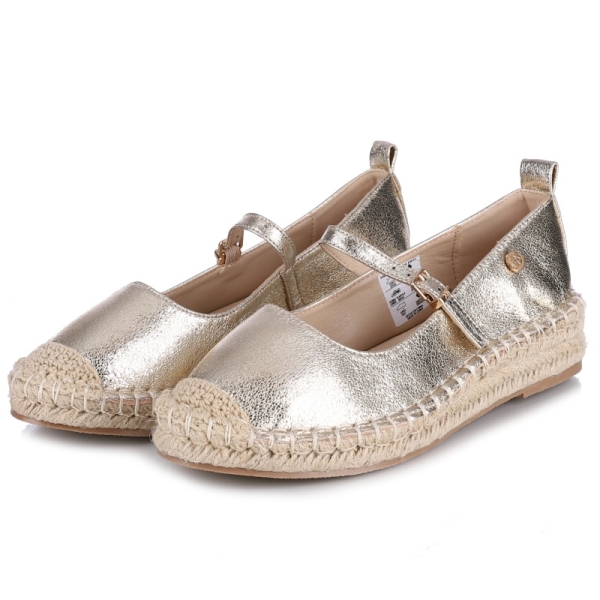 Espadryle damskie z paskiem Xti 145028 Z.C. ORO