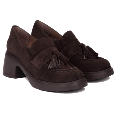 Mokasyny damskie na obcasie Wonders E-7141 CHARME TESTA