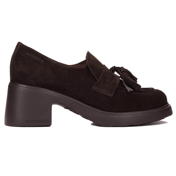 Mokasyny damskie na obcasie Wonders E-7141 CHARME TESTA