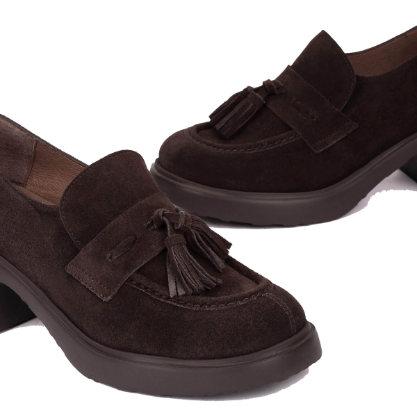Mokasyny damskie na obcasie Wonders E-7141 CHARME TESTA