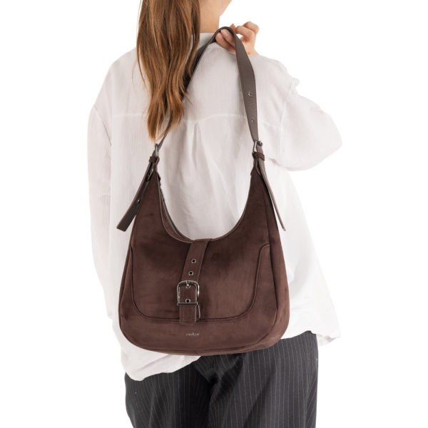 Rieker H1024-25 BROWN torebka damska EKO czekoladowa