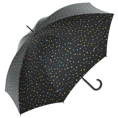 Benetton 56906 Long AC parasol damski czarny w kropki