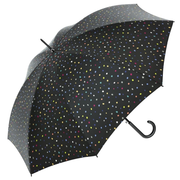 Benetton 56906 Long AC parasol damski czarny w kropki