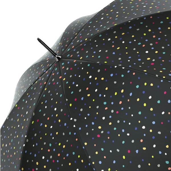 Benetton 56906 Long AC parasol damski czarny w kropki