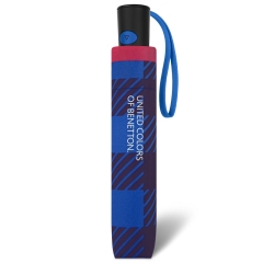 Benetton 59037 MINI AC CHECKS parasol damski granatowo-niebieski